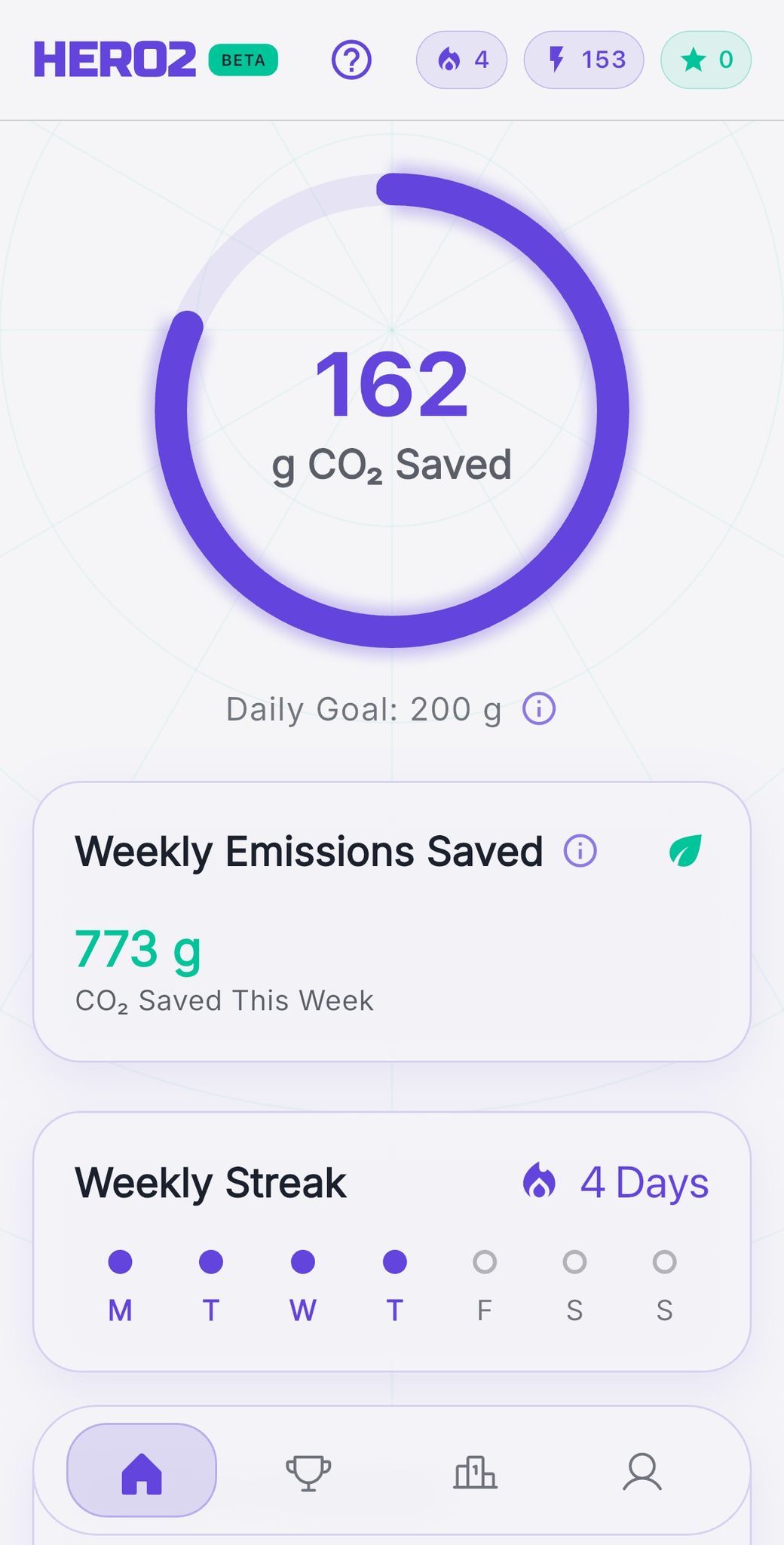 HERO2 App Interface - Tracking